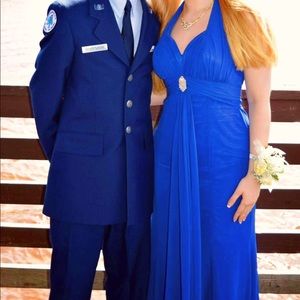 Royal Blue Halter Prom Dress